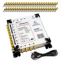 PremiumX Multischalter 17/8 SAT Multiswitch 4 Satelliten 8 Teilnehmer F-Stecker