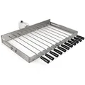 BBQ-Toro elektrischer Spiessdreher | Edelstahl Drehspiess Aufsatz mit 11 Spießen und Motor | größenverstellbar (B) 70 x (T) 26-40 cm | mit Netzstecker und USB | Mangal Schaschlik (Motor hinten mittig)
