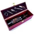 GOODS+GADGETS Weinkiste Zubehörbox Wein-Set Sommelier-Set Wein-Geschenk-Set; Weingeschenk Set mit Zubehör für Weinliebhaber (Weinkiste ohne Flasche)