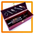 Weinset Weinkiste Holzkiste Geschenkbox Flaschenöffner Sommelier Schatulle Set