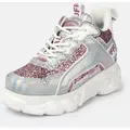 Buffalo CLD Chai Plateausneaker Schnürschuh, Halbschuh, Chunky-Sneaker mit Glitter rosa|weiß 41 EU