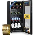 Sommertal Getränkekühlschrank GK60, 79 cm hoch, 35 cm breit, Touchscreen & Schloss kleiner Flaschenkühlschrank schwarz 60L schwarz 35 cm x 79 cm x 45 cm