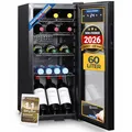 Sommertal Getränkekühlschrank 60L – Mini Kühlschrank mit Glastür, Touchscreen & LED | Kleiner Flaschenkühlschrank abschließbar & leise | Minibar Kühlschrank für Büro, Bar, Zuhause