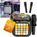 VTech Karaoke Light Party – Bluetooth-Karaoke-Maschine inkl. 2 kabellosen Mikrofonen – Mit Partyspielen, Gesangs- und Stimmverzerrer-Effekten, Gesangsausblendung – 35-Watt-Lautsprecher