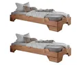Main Möbel Stapelbett 2er-Set Stapelbett 90x200cm 'Pisa' Buche massiv natur geölt