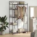 Offener Kleiderschrank Schwarz 101 x 43 x 188 cm Stahl Kleiderschrank Offener Sc