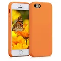 kwmobile Hülle kompatibel mit Apple iPhone SE (1.Gen 2016) / iPhone 5 / iPhone 5S Hülle - Silikon Handy Case - Handyhülle weiche Oberfläche - kabelloses Laden - Fruity Orange