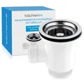 Ablaufgarnitur Pop Up für die Spüle Ø 70mm mit Überlauf  Küchenspüle, Spülena...