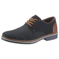 Rieker Schnürschuh mit modischer Perforation, Freizeitschuh, Halbschuh, Schnürschuh blau|braun 40 EU