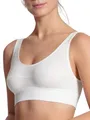CALIDA Elastic Bustier Damen, mit breitem Softbund, atmungsaktive und weiche Single Jersey-Qualität Weiss 44-46