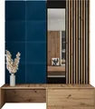 MIRJAN24 Garderoben-Set Premium, Garderobe mit 8x Wandpanel 42x42, Schuhschrank + Spiegel + Lamellen Paneel mit Kleiderhaken (Farbe: Artisan Eiche, Manila 26)