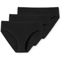 SCHIESSER Damen Slips 3er Pack - Jazz-Pants, Cotton Essentials, Basic, Stretch Schwarz 42 (Gr. X-Large)