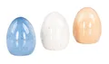 Levandeo® Dekoobjekt 3er Set Deko-Eier Porzellan Blau Creme Beige Osterdeko Ostereier Tisch