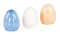 3er Set Deko-Eier Porzellan Blau Creme Beige Osterdeko Ostern Tischdeko Eier
