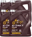4x4 Liter Mannol 4 Takt Plus 10W-40 Motorradöl 4T Jaso MA2 Motoröl Roller 10W40