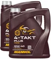 2x4 Liter Mannol 4 Takt Plus 10W-40 Motorradöl 4T Jaso MA2 Motoröl Roller 10W40