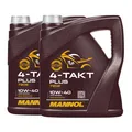 8 (2x4) Liter MANNOL 10W-40 4-Takt Plus Motorradöl JASO MA2