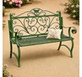 DanDiBo Gartenbank Wetterfest Patina Grün 120 cm 2 Sitzer Sitzbank 96021 Parkbank Eisen, Garten
