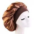 1 Stück Silk Bonnet,Seidenhaube Schlafhaube,Satin Haarhaube Bonnet,Schlafmütze Nachtmütze Haube Schlafen Atmungsaktive Kopfbedeckung für lockiges Haar Schlafmütze Seide Kopfhaube-Golden