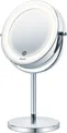 BEURER Kosmetikspiegel BS 55 beleuchteter Kosmetikspiegel mit 7-facher Vergrößerung, Beauty-Spiegel mit LED-Licht und Dimmfunktion, 2 Spiegelflächen