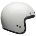 Bell Custom 500 Solid ECE – Motorradhelm ECE Zertifiziert – Vintage Helm – Fiberglas Helm – Ionic+Padding – Fiberglas Composite Shell – herausnehmbares Innenfutter – Vintage White, Größe: M