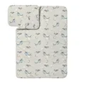 Waldin Baby Kinder Bettwäscheset 100% Bambus, ohne Bezug, Hypoallergen, Decke und Kissen, Wale/Olive, 90x120cm + 60x40cm
