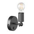 ledscom.de Vintage E27 Wand-Leuchte FETRO mit Schalter, schwarz, schwenkbar, inkl. E27 Lampe (warmweiß, max. 963lm) 3-Stufen-Dimmen