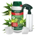 Veddelholzer 1000 ml Premium kaltgepresstes 100% natürliches Neemöl Komplett Set mit natürlichem Emulgator + Sprühflasche 500 ml & 2 Messbecher