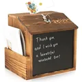 LEKEFETO Vorschlagsbox Holz mit Schloss und Kreidetafel, Kummerkasten abschließbar zur Wandmontage, Spendenbox Wahlurne für Büro, Schule, Kundenzentrum, Krankenhaus (Braun)