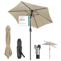 Sekey 220 cm Sonnenschirm mit Kurbel und Auto Kippen,Marktschirm für Terrasse,Balkon & Garten,Windfest Stabil UPF 50+
