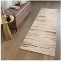 Tapiso Läufer SARI, rechteckig, Höhe: 10 mm, Kurzflor Flurläufer, pflegeleicht, Wohnzimmer Schlafzimmer Flur Küche beige|braun 70 cm x 130 cm x 10 mm