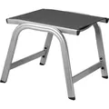 KETTLER Basic Plus Hocker, silber/anthrazit, Aluminium/Outdoorgewebe - Dunkelgrau