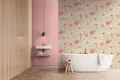 Blüten Wandtapete bunt, weiß, rosa 10,05 m x 0,53 m perfekt für die Wohnräume
