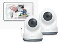 Elro Video-Babyphone, Nachtlicht, Temperaturfühler, 3 Schlaflieder, mit 2 Kameras und Baby Monitor, Reichweite 300 Meter, App kostenlos