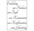 Efco Stempel Clear Einladung 2, transparent, A7/ 74 x 105 mm, 6-teilig