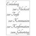 efco Stempel "Einladung 2" Hochzeit, Kommunion, Konfirmation, Geburtstag, Taufe