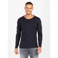 Key Largo Langarmshirt Cheese vintage Look uni Basic MLS00033 Rundhalsauschnitt unifarben langarm slim fit M
