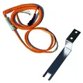 ATTAS 5-adriges Spiralkabel, Gewerbe- und Industrietore, Aderquerschnitt 0,5 mm², Orange, PUR, Metall, 6,5 m, 5-polig, AWG 20, für Roll- und Sektionaltore, Schließkantensicherungen