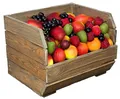 Kistenkolli Altes Land Kartoffelsteige 40x33x30 cm Gemüsekiste Obsthorde Gemüsekorb Kartoffelkiste zum Lagern Kiste Holz Obstkisten Obstschale (1er Set palisander)