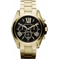 Chronograph MICHAEL KORS "BRADSHAW", gold (goldfarben, schwarz), Armbanduhren, Damen, Quarzuhr, Armbanduhr, Damenuhr, Herrenuhr, Edelstahlarmband