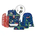 Step by Step Schulranzen-Set 2IN1 Plus „Soccer Ben“ 6-teilig, ergonomischer Tornister, höhenverstellbar mit Hüftgurt, für die Grundschule, ab der 1. Klasse, 19L, blau-grün