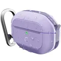 KeyBudz ElementProof für AirPods Pro 2 Case mit Schloss, vollständig wasserdichtes AirPods Pro Etui 2. Generation, robuster Schutz, Hartschalenhülle, Karabiner für AirPods Pro 1 & 2 - Lila Lavendel