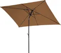 SVITA Sonnenschirm 3x2m Balkonschirm rechteckig mit Sonnenschutz Matt Taupe