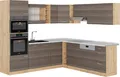 Eckküche Vicco R-Line Edelgrau/Goldkraft Eiche 247 x 60 cm , AP Marmor, Model 53643