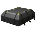 COSTWAY Dachbox Universelle, 600L faltbare Gepäckbox schwarz 130 cm x 100 cm x 44 cm
