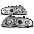 LED Angel Eyes Scheinwerfer passend für BMW 3er E46 Coupe / Cabrio 99-03 chrom Set