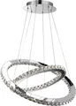 Globo Lighting Hängeleuchte Metall verchromt, K9 Kristalle klar, Kabel PVC Transparent, beweglich, ø: 640mm, H: 1800mm, inkl. LED 56W 230V, 7400lm Source, 4400lm Output, 4000K