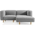 Konsimo® Ecksofa-Rechts, Hellgrau, Holz, L-Form, 204x155 cm, Wohnzimmer, Sofas & Couches, Wohnlandschaften, Ecksofas