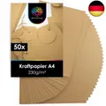 OfficeTree 50 x Kraftpapier A4 230g - Craftpapier A4 - Kartonpapier zum Basteln