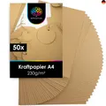 OfficeTree 50 x Kraftpapier A4 230g - Craftpapier A4 - Kartonpapier zum Basteln
